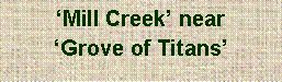 Text Box: ‘Mill Creek’ near ‘Grove of Titans’